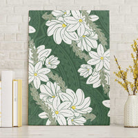 Ia Orana Tahiti Tiare Canvas Wall Art Sage Green Lei LT7 Without Frame Sage Green - Polynesian Pride