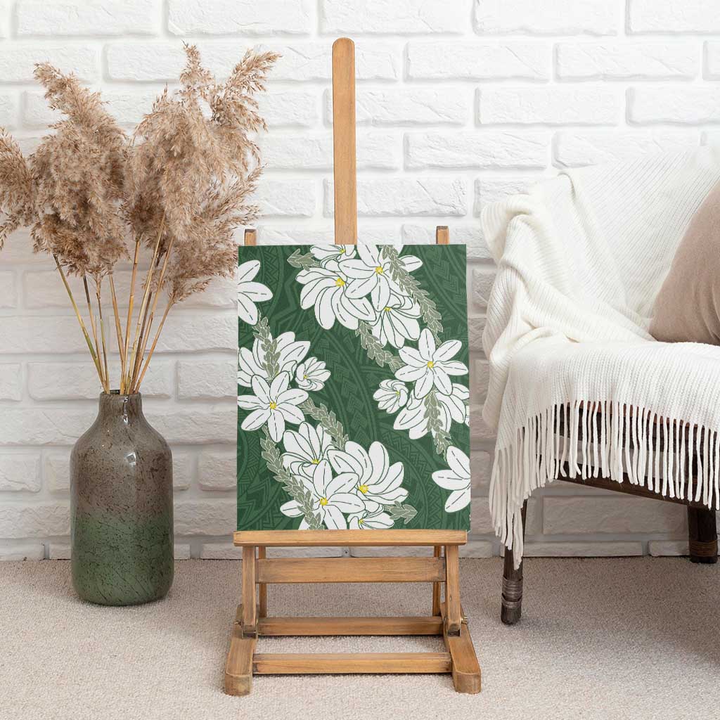 Ia Orana Tahiti Tiare Canvas Wall Art Sage Green Lei LT7 - Polynesian Pride
