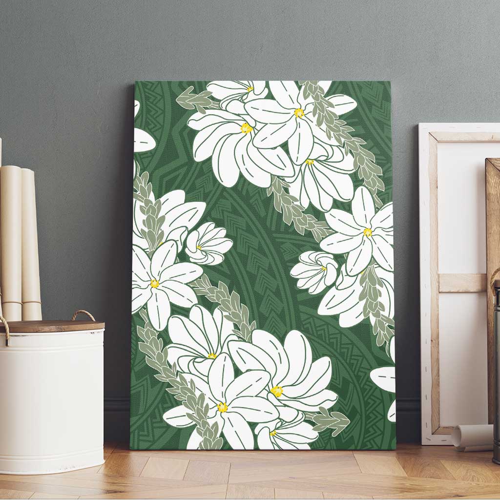 Ia Orana Tahiti Tiare Canvas Wall Art Sage Green Lei LT7 - Polynesian Pride