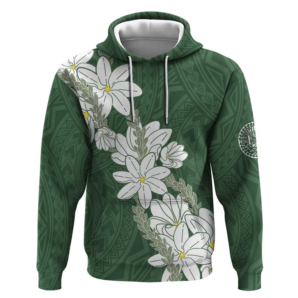 Ia Orana Tahiti Tiare Hoodie Sage Green Lei LT7 Pullover Hoodie Sage Green - Polynesian Pride