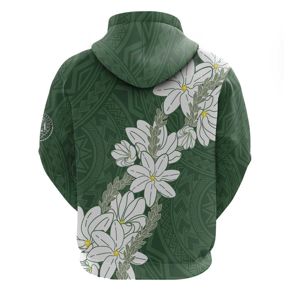 Ia Orana Tahiti Tiare Hoodie Sage Green Lei LT7 - Polynesian Pride