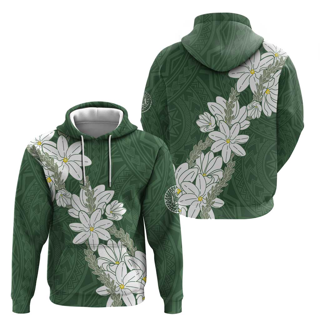 Ia Orana Tahiti Tiare Hoodie Sage Green Lei LT7 - Polynesian Pride