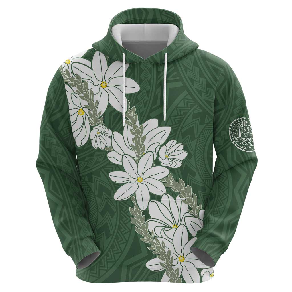 Ia Orana Tahiti Tiare Hoodie Sage Green Lei LT7 - Polynesian Pride