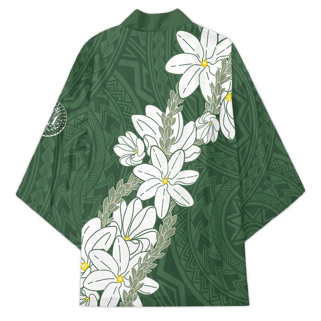 Ia Orana Tahiti Tiare Kimono Sage Green Lei LT7 - Polynesian Pride