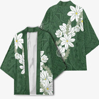 Ia Orana Tahiti Tiare Kimono Sage Green Lei LT7 - Polynesian Pride