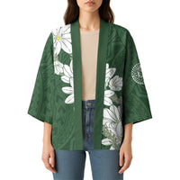 Ia Orana Tahiti Tiare Kimono Sage Green Lei LT7 - Polynesian Pride