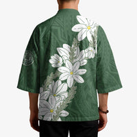 Ia Orana Tahiti Tiare Kimono Sage Green Lei LT7 - Polynesian Pride