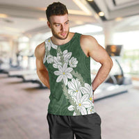 Ia Orana Tahiti Tiare Men Tank Top Sage Green Lei LT7 Sage Green - Polynesian Pride