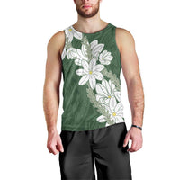 Ia Orana Tahiti Tiare Men Tank Top Sage Green Lei LT7 - Polynesian Pride