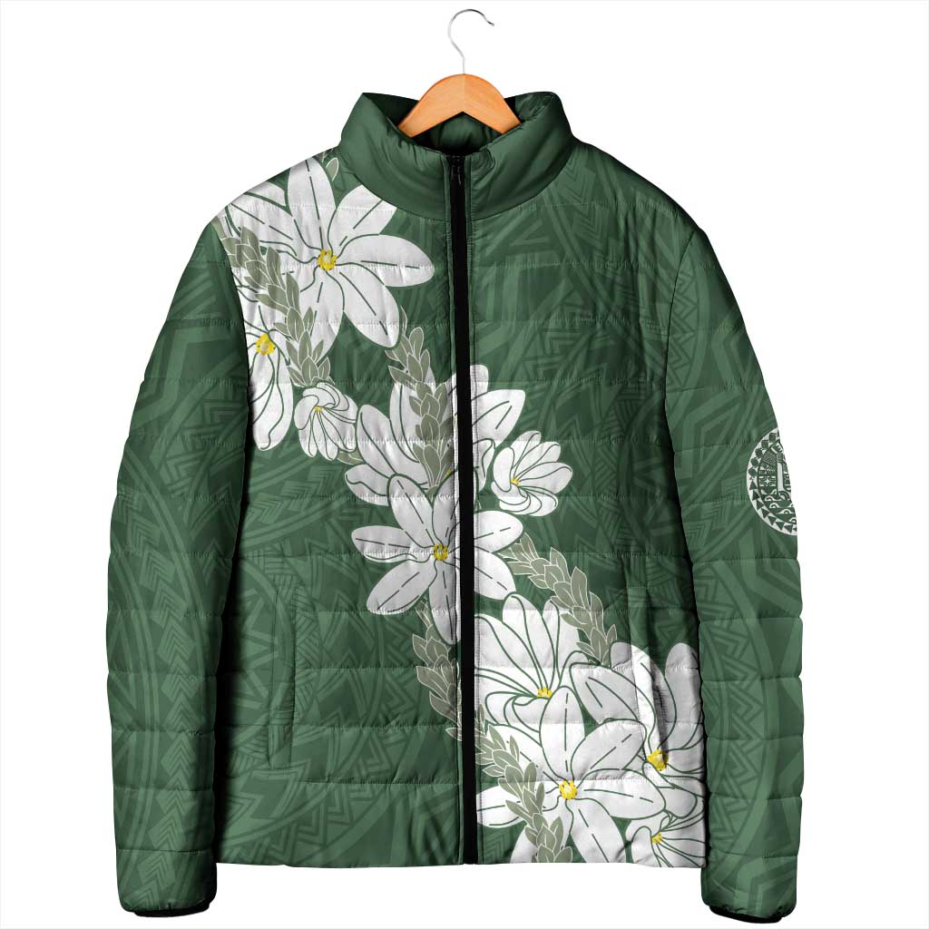 Ia Orana Tahiti Tiare Padded Jacket Sage Green Lei LT7 - Polynesian Pride