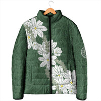Ia Orana Tahiti Tiare Padded Jacket Sage Green Lei LT7 - Polynesian Pride