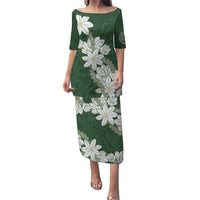 Ia Orana Tahiti Tiare Puletasi Sage Green Lei LT7 Long Dress Sage Green - Polynesian Pride