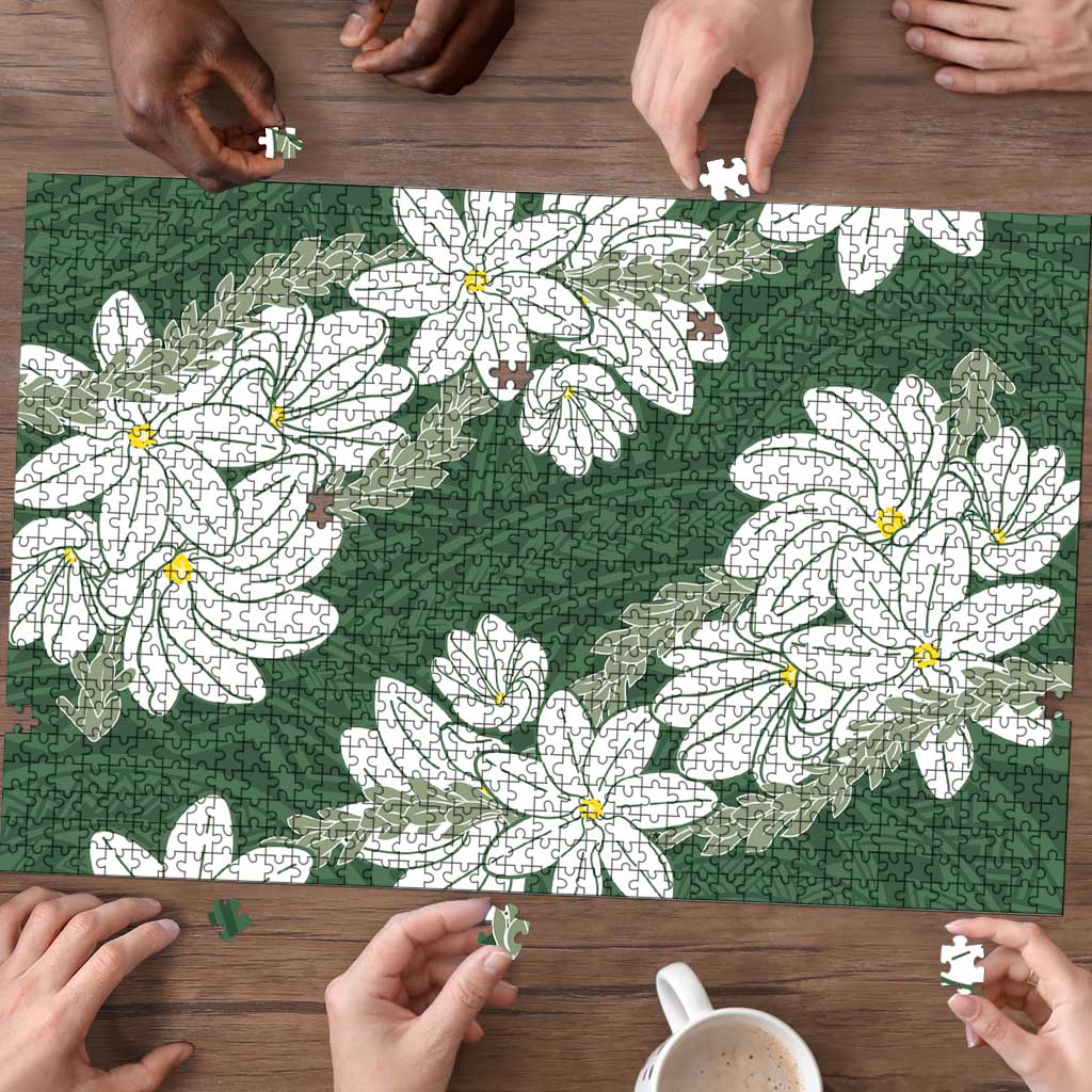 Ia Orana Tahiti Tiare Puzzle Sage Green Lei LT7 - Polynesian Pride