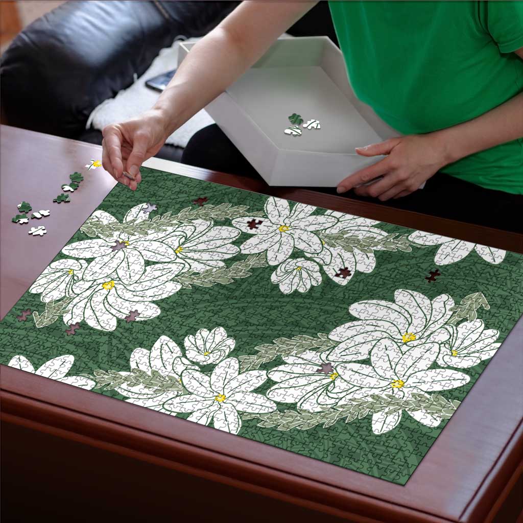 Ia Orana Tahiti Tiare Puzzle Sage Green Lei LT7 - Polynesian Pride