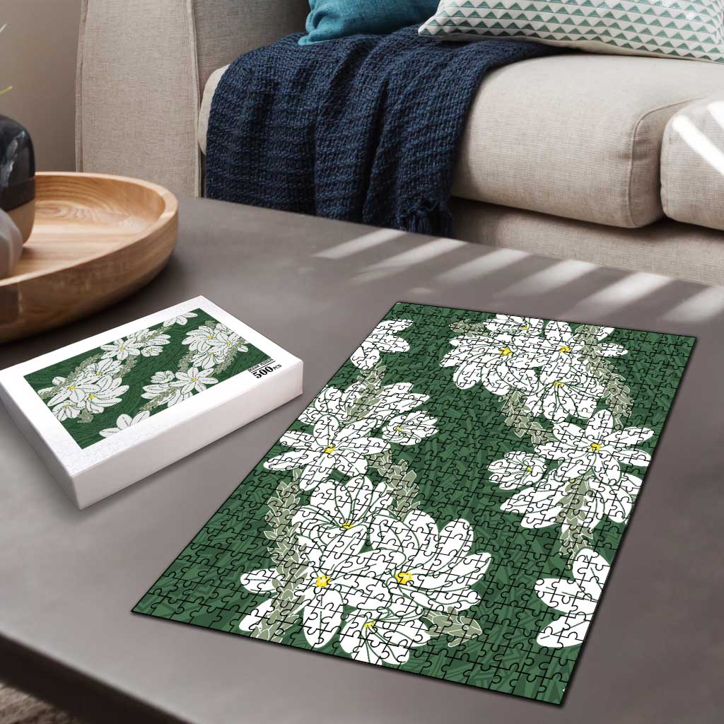 Ia Orana Tahiti Tiare Puzzle Sage Green Lei LT7 - Polynesian Pride