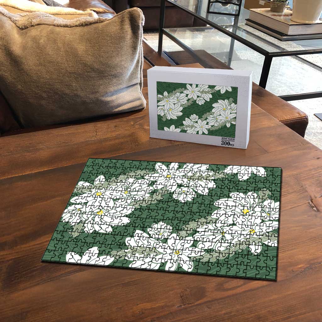 Ia Orana Tahiti Tiare Puzzle Sage Green Lei LT7 - Polynesian Pride