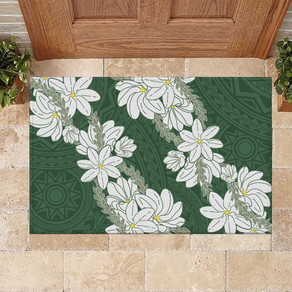 Ia Orana Tahiti Tiare Rubber Doormat Sage Green Lei LT7 Sage Green - Polynesian Pride