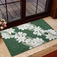 Ia Orana Tahiti Tiare Rubber Doormat Sage Green Lei LT7 - Polynesian Pride