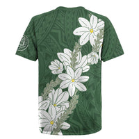 Ia Orana Tahiti Tiare Rugby Jersey Sage Green Lei LT7 - Polynesian Pride