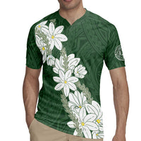 Ia Orana Tahiti Tiare Rugby Jersey Sage Green Lei LT7 - Polynesian Pride