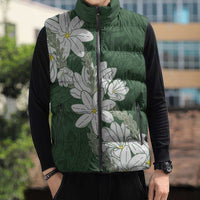 Ia Orana Tahiti Tiare Sleeveless Puffer Jacket Sage Green Lei LT7 - Polynesian Pride