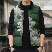 Ia Orana Tahiti Tiare Sleeveless Puffer Jacket Sage Green Lei LT7 - Polynesian Pride