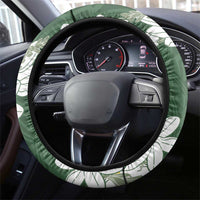 Ia Orana Tahiti Tiare Steering Wheel Cover Sage Green Lei LT7 - Polynesian Pride