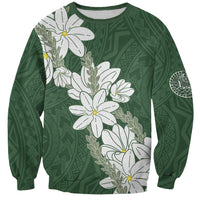 Ia Orana Tahiti Tiare Sweatshirt Sage Green Lei LT7 Unisex Sage Green - Polynesian Pride