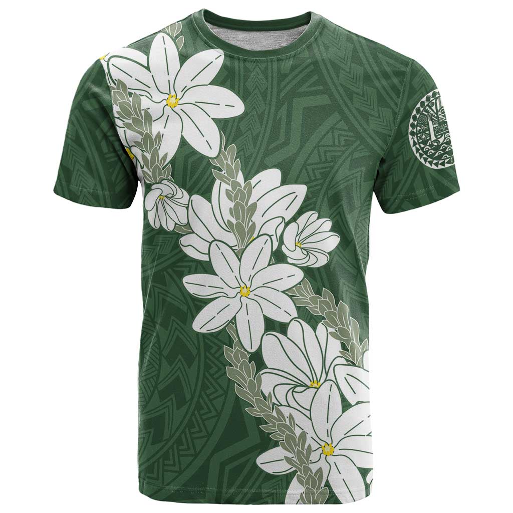 Ia Orana Tahiti Tiare T Shirt Sage Green Lei LT7 Sage Green - Polynesian Pride