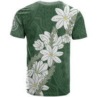 Ia Orana Tahiti Tiare T Shirt Sage Green Lei LT7 - Polynesian Pride