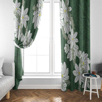 Ia Orana Tahiti Tiare Window Curtain Sage Green Lei LT7 - Polynesian Pride