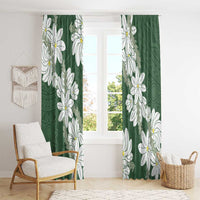 Ia Orana Tahiti Tiare Window Curtain Sage Green Lei LT7 - Polynesian Pride