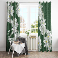 Ia Orana Tahiti Tiare Window Curtain Sage Green Lei LT7 - Polynesian Pride