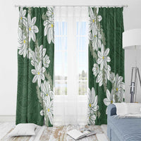Ia Orana Tahiti Tiare Window Curtain Sage Green Lei LT7 - Polynesian Pride
