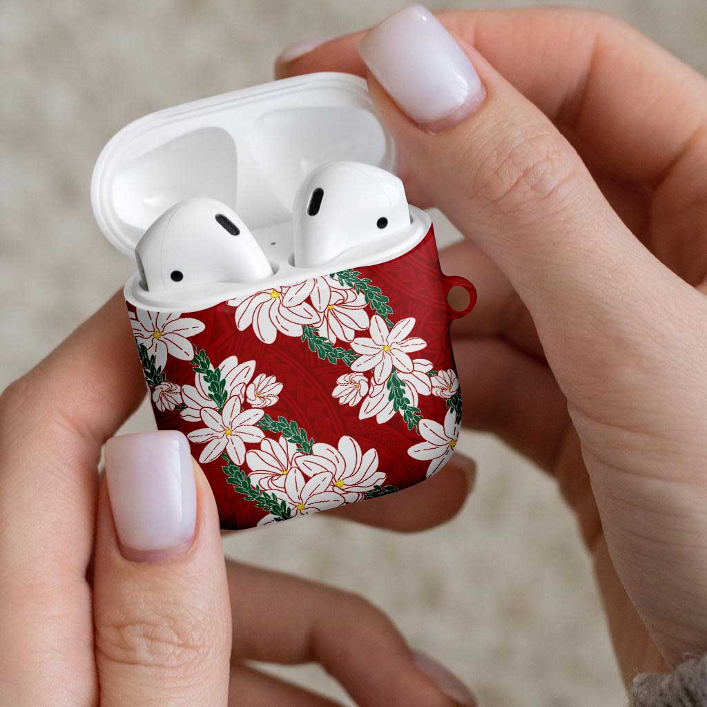 Ia Orana Tahiti Tiare AirPods Case Crimson Lei LT7 - Polynesian Pride