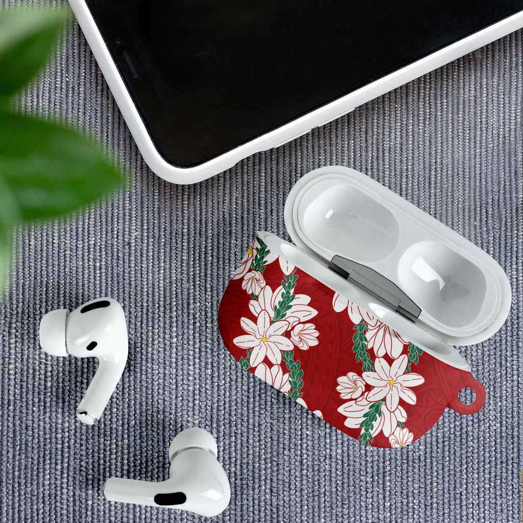 Ia Orana Tahiti Tiare AirPods Case Crimson Lei LT7 - Polynesian Pride