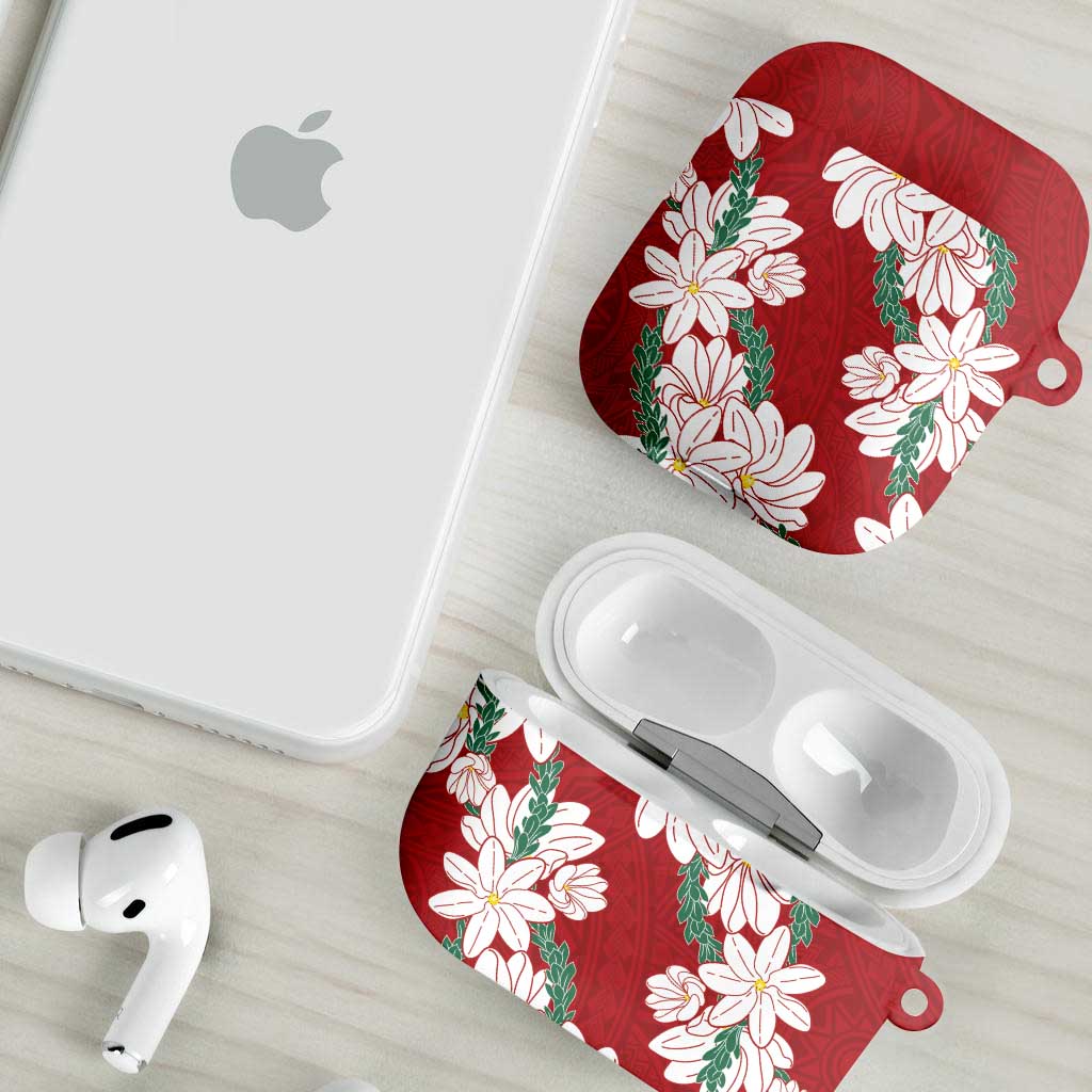 Ia Orana Tahiti Tiare AirPods Case Crimson Lei LT7 - Polynesian Pride