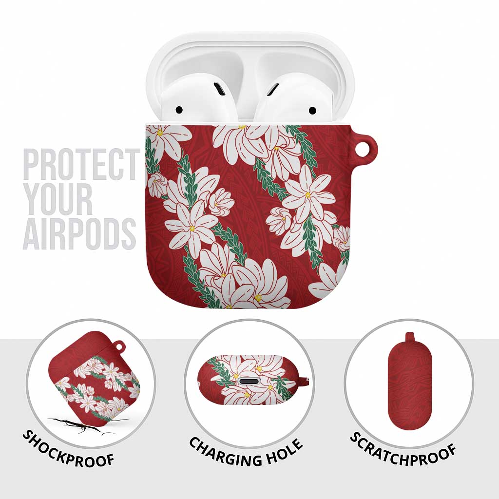 Ia Orana Tahiti Tiare AirPods Case Crimson Lei LT7 - Polynesian Pride
