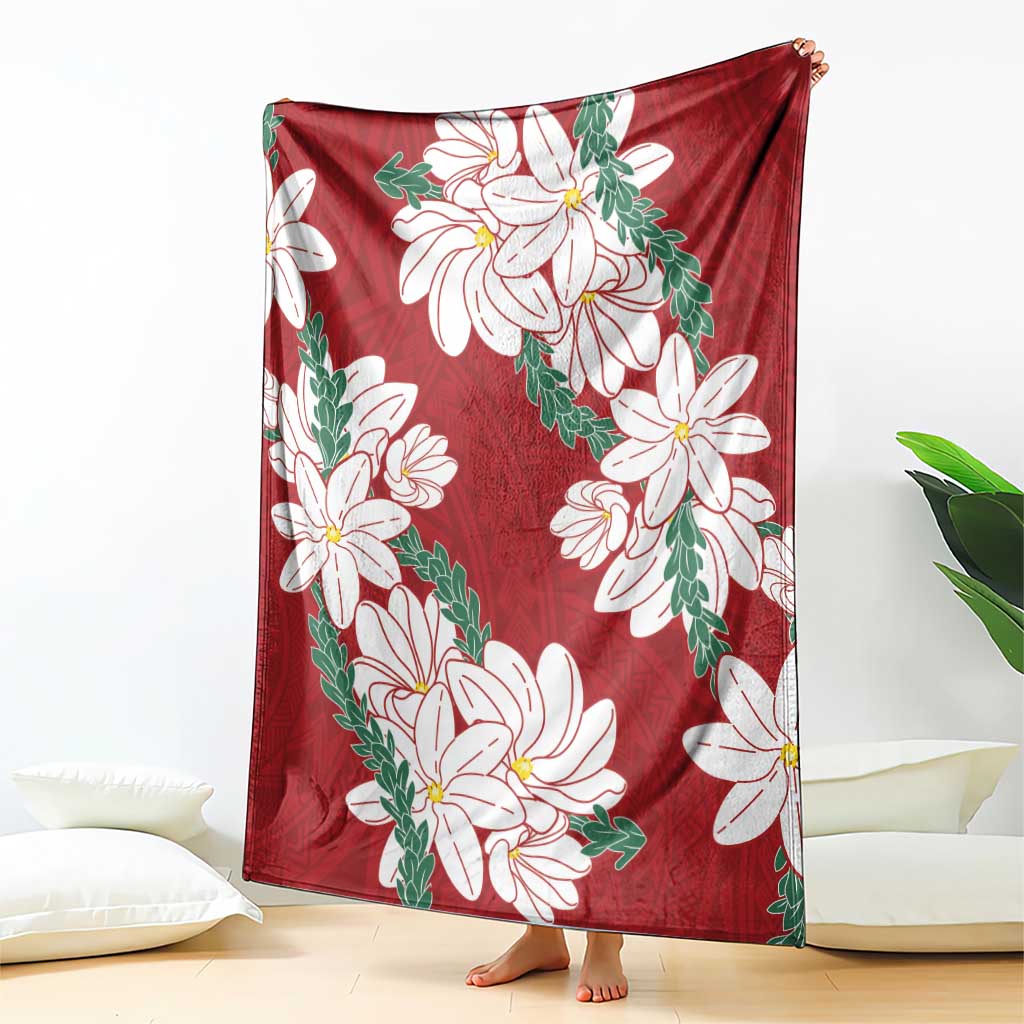 Ia Orana Tahiti Tiare Blanket Crimson Lei LT7 - Polynesian Pride