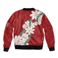 Ia Orana Tahiti Tiare Bomber Jacket Crimson Lei LT7 - Polynesian Pride