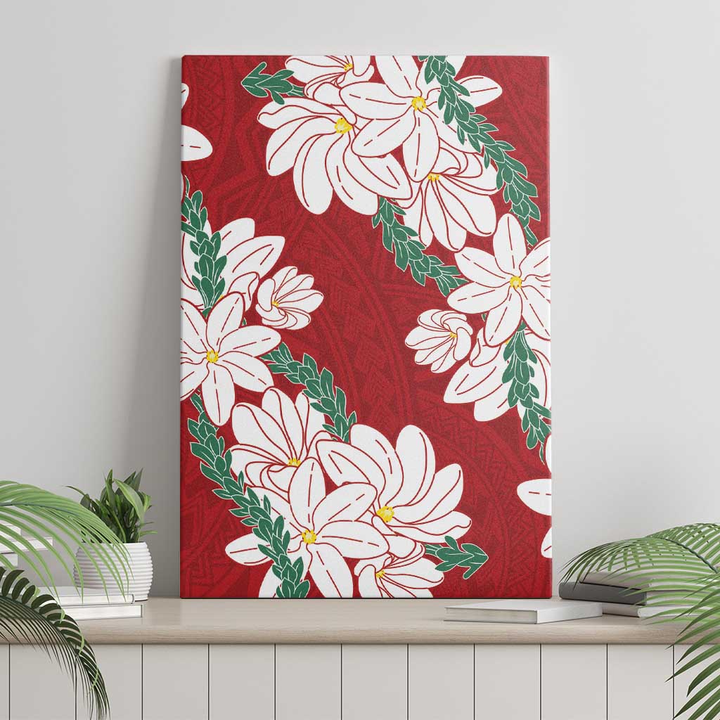 Ia Orana Tahiti Tiare Canvas Wall Art Crimson Lei LT7 - Polynesian Pride