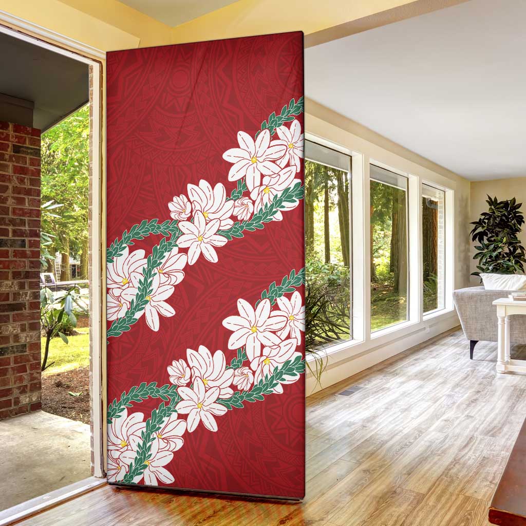Ia Orana Tahiti Tiare Door Cover Crimson Lei LT7 - Polynesian Pride