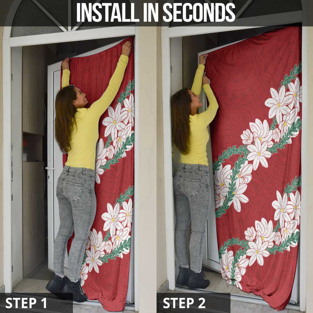 Ia Orana Tahiti Tiare Door Cover Crimson Lei LT7 - Polynesian Pride