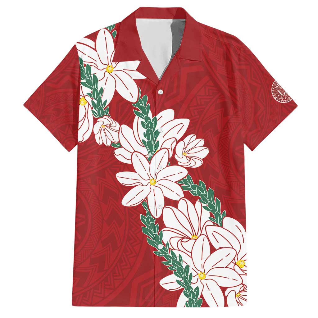 Ia Orana Tahiti Tiare Hawaiian Shirt Crimson Lei LT7 Red - Polynesian Pride