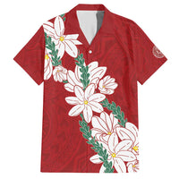 Ia Orana Tahiti Tiare Hawaiian Shirt Crimson Lei LT7 Red - Polynesian Pride