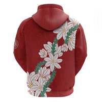 Ia Orana Tahiti Tiare Hoodie Crimson Lei LT7 - Polynesian Pride