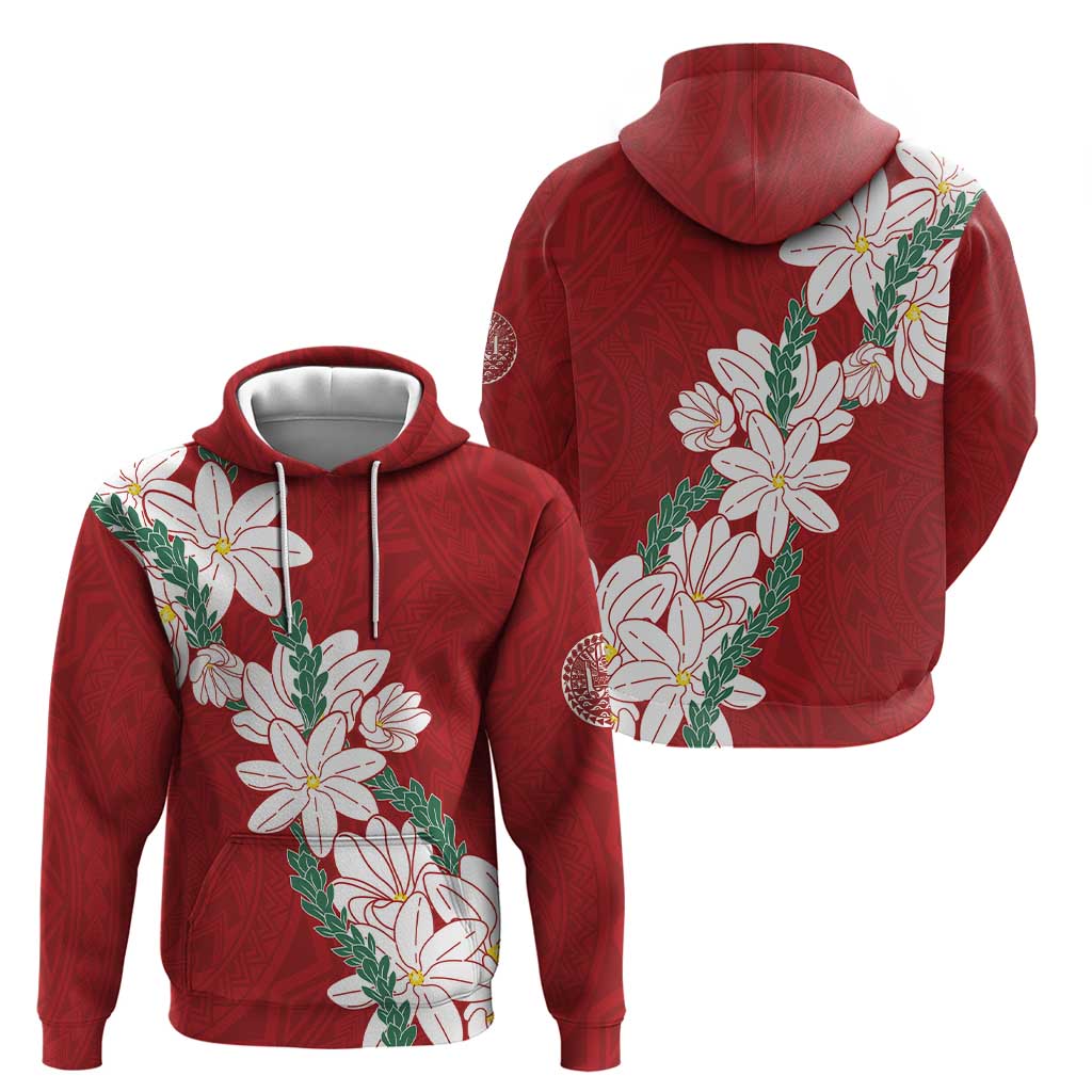 Ia Orana Tahiti Tiare Hoodie Crimson Lei LT7 - Polynesian Pride