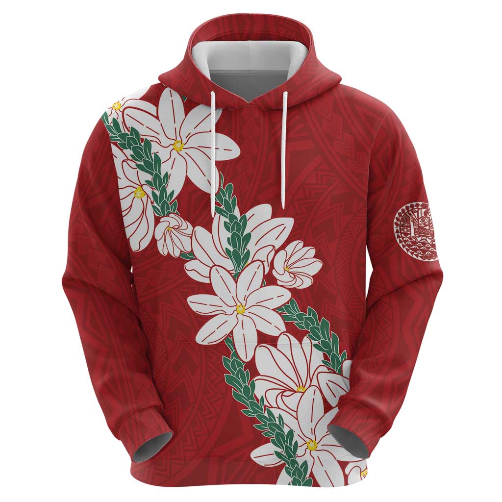 Ia Orana Tahiti Tiare Hoodie Crimson Lei LT7 - Polynesian Pride