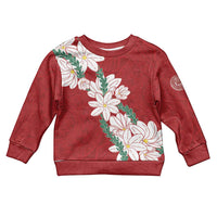 Ia Orana Tahiti Tiare Kid Ugly Christmas Sweater Crimson Lei LT7 Kid Red - Polynesian Pride