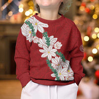 Ia Orana Tahiti Tiare Kid Ugly Christmas Sweater Crimson Lei LT7 - Polynesian Pride